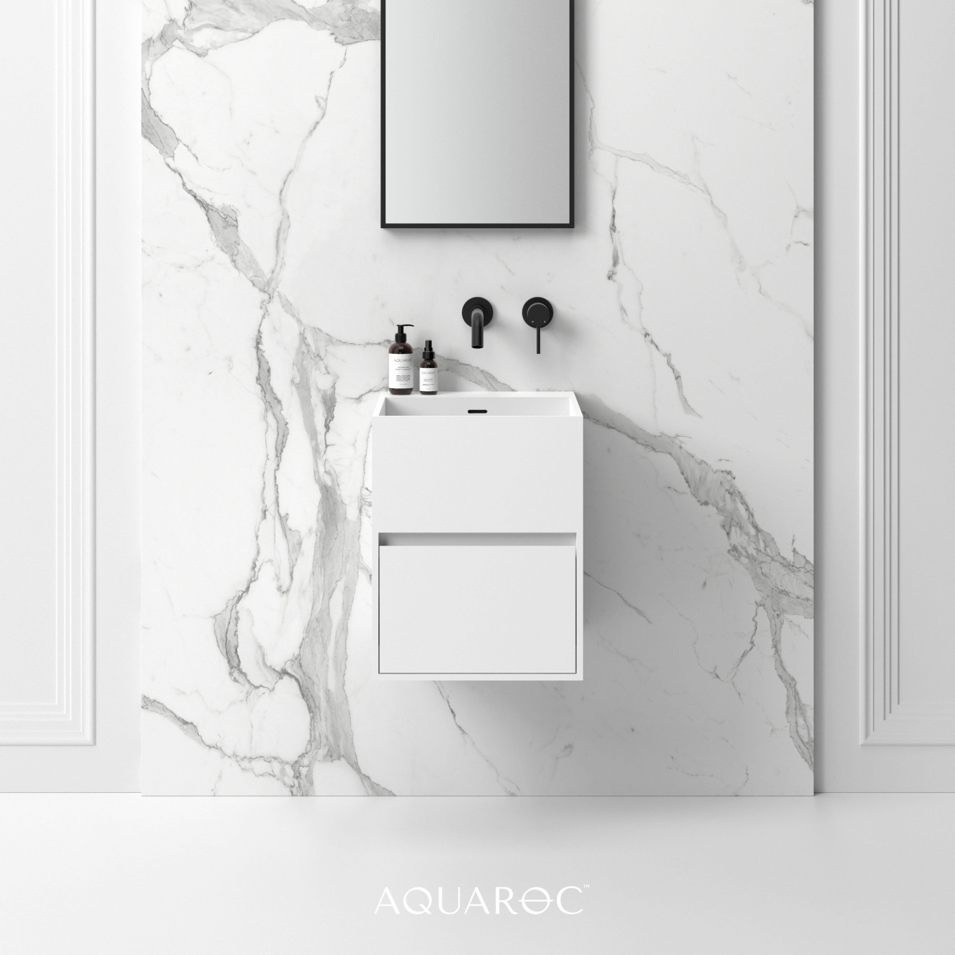 Kudos Solid Surface Stone Resin Wall Hung Vanity Unit 400