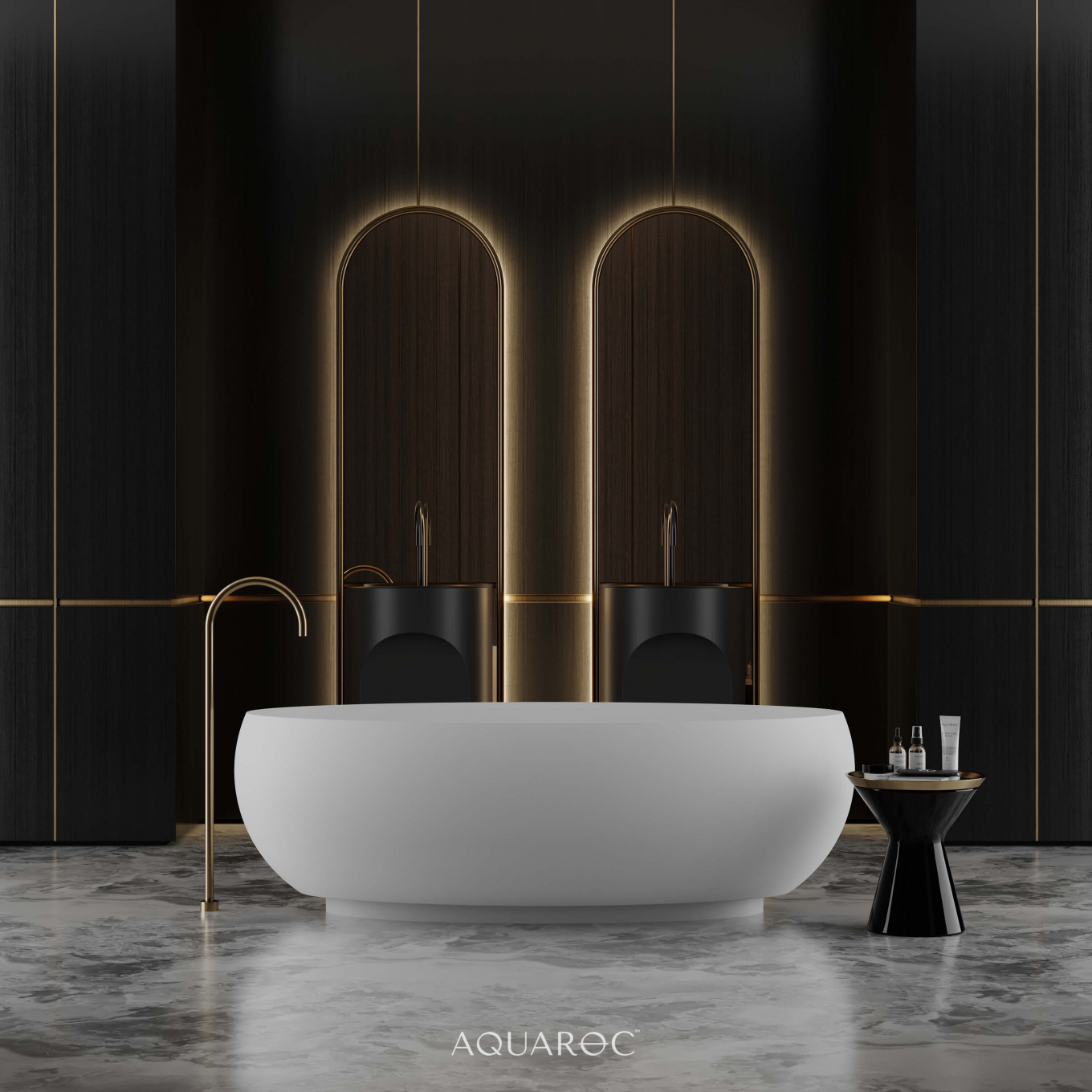 Camellia Solid Surface Stone Resin Freestanding Bath 1700