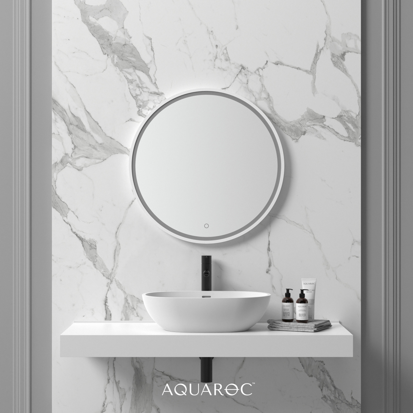 Allure Solid Surface Stone Resin Backlit & Demister Mirror 700
