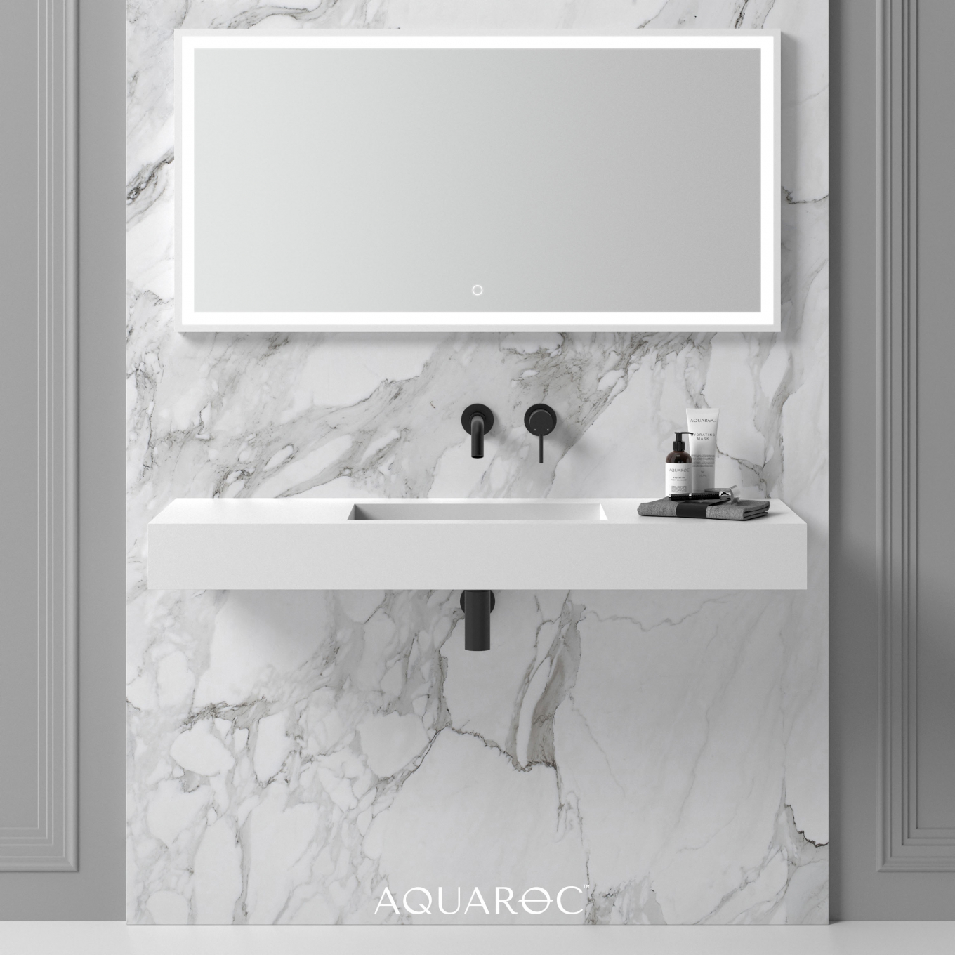 Fiora Solid Surface Stone Resin Wall Hung Basin 1200