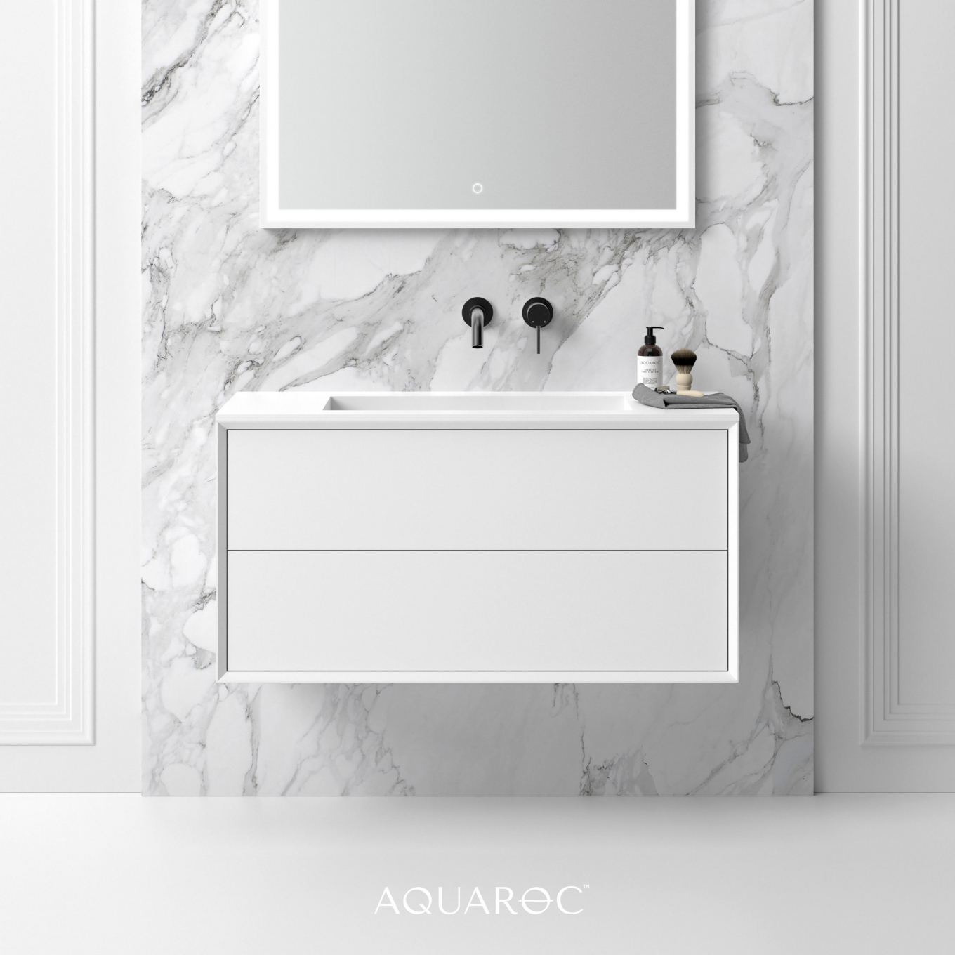 Puro Bathroom Vanity Unit Matte White 1000