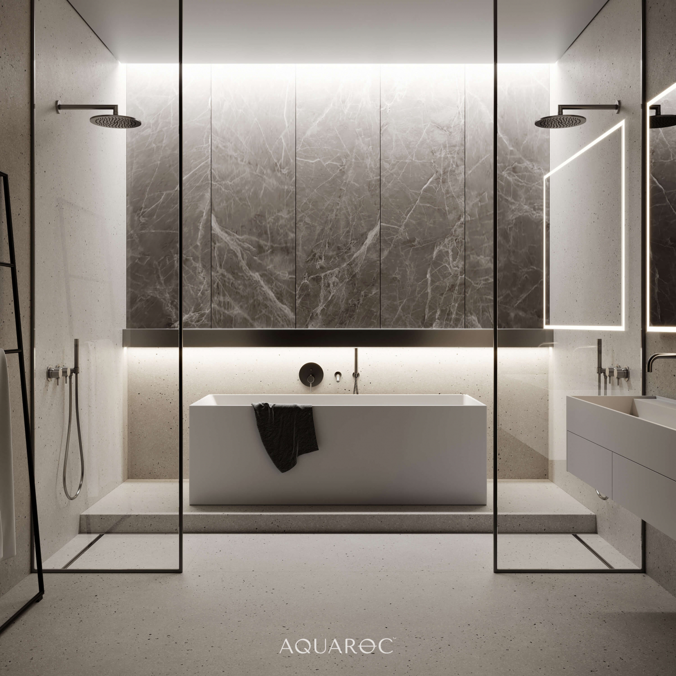 Kudos Solid Surface Stone Resin Freestanding Bath 1700