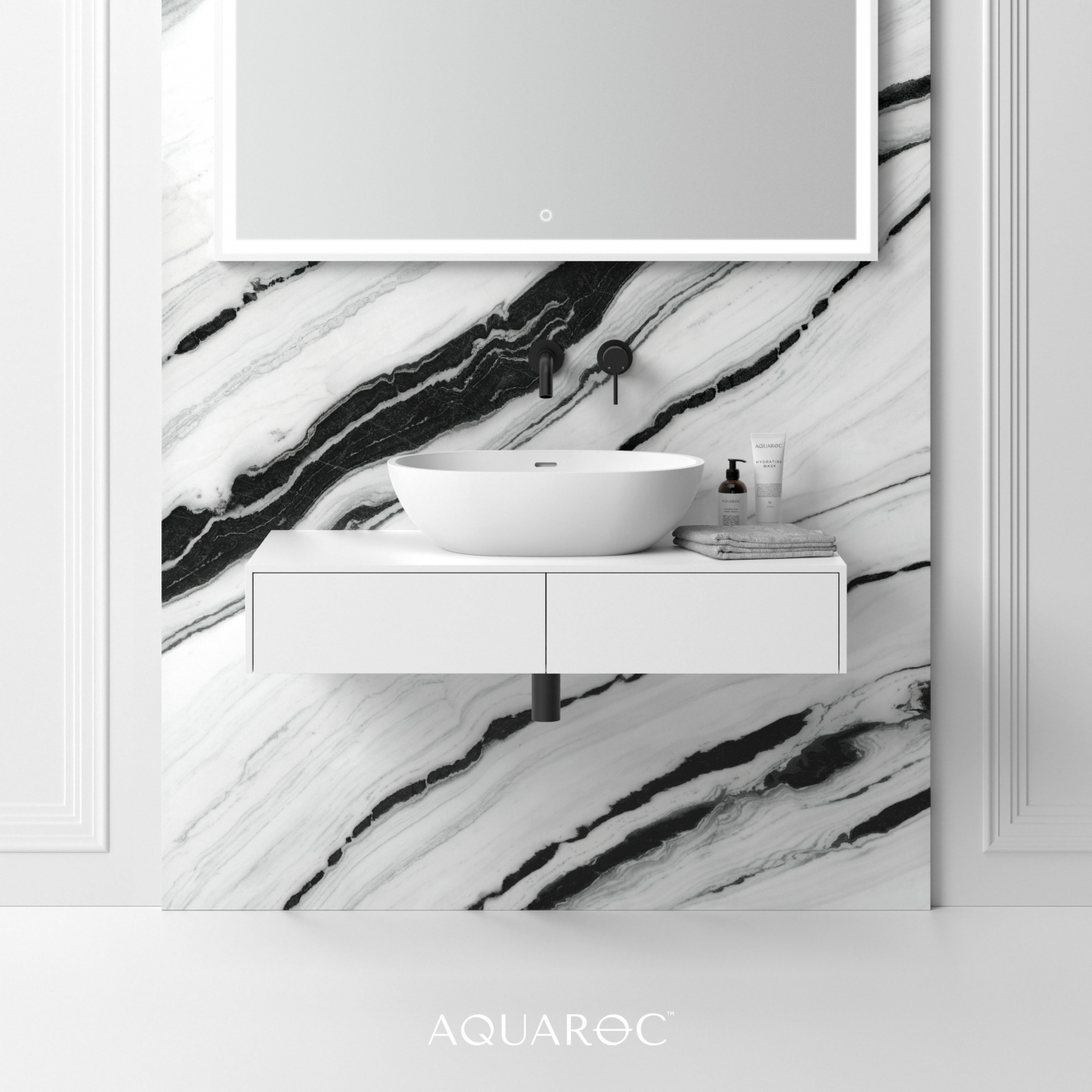 Cassetti Wall Hung Vanity Double Drawer Unit 1000