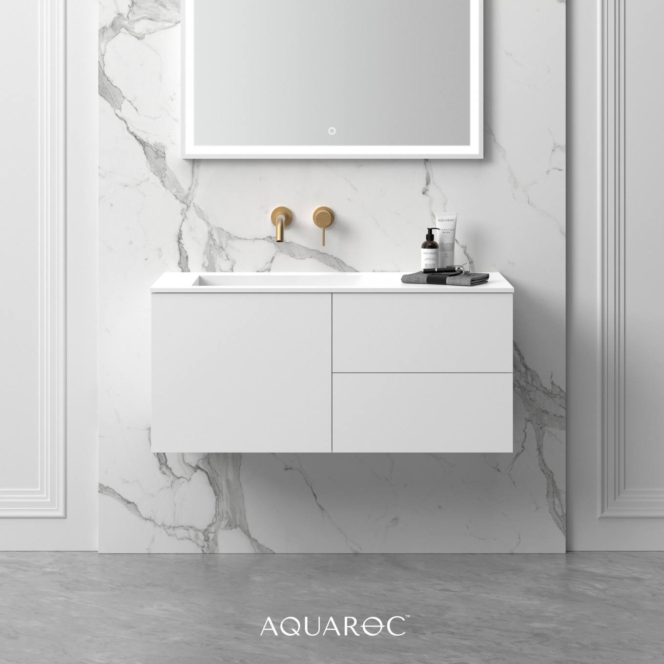 One Bathroom Vanity Unit Matte White 1000