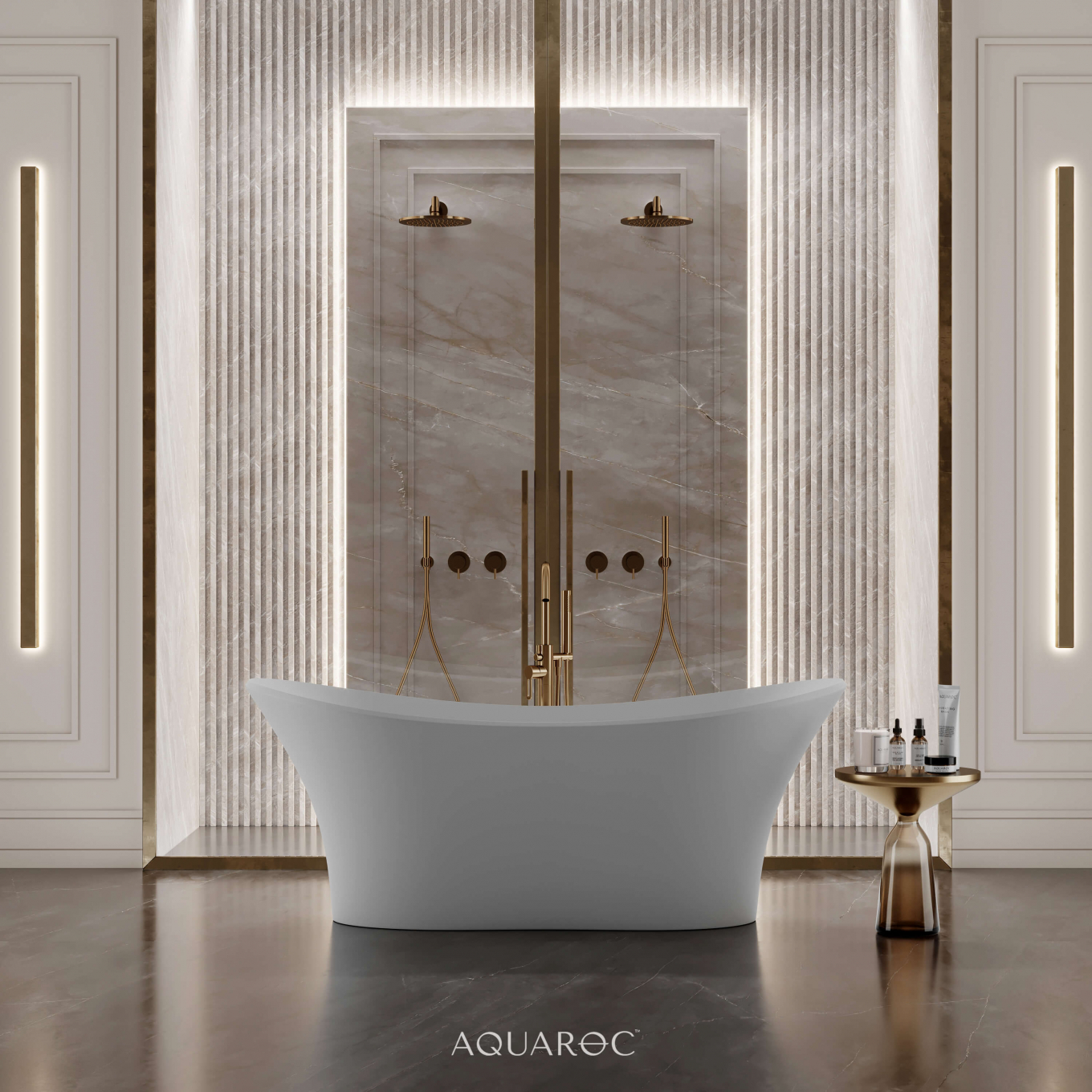 Marquis Solid Surface Stone Resin Freestanding Bath 1750
