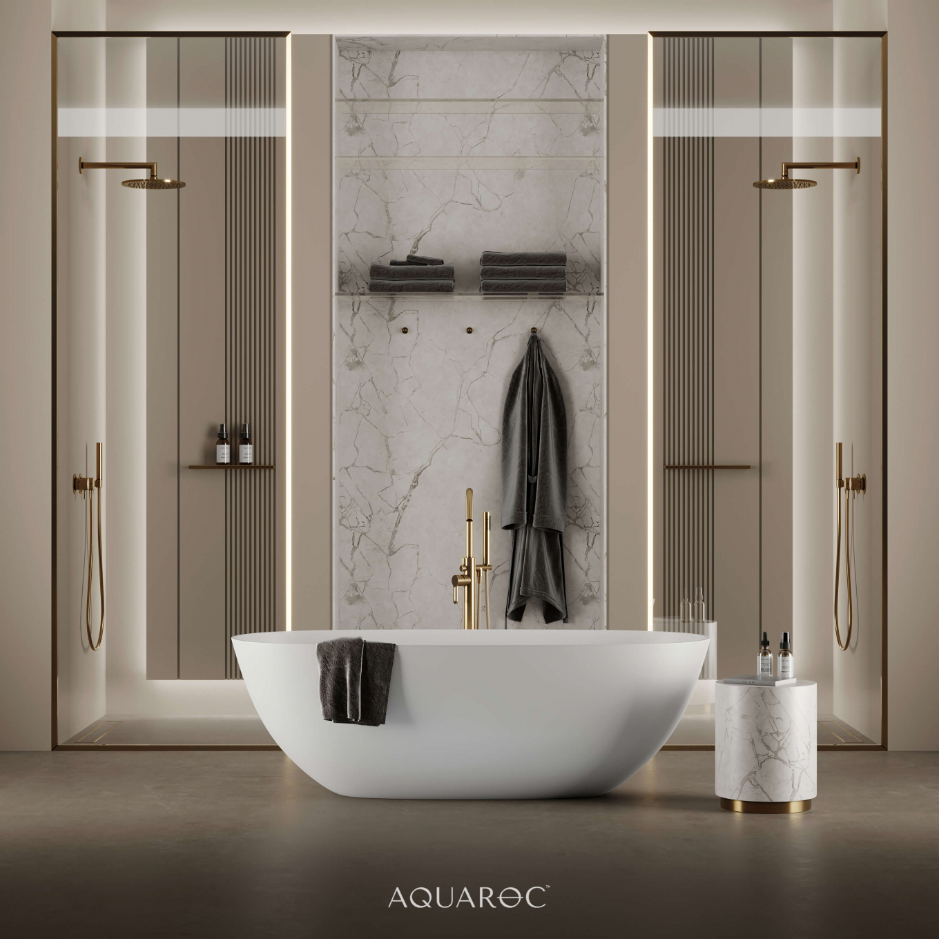 Florence Solid Surface Stone Resin Freestanding Bath 1600