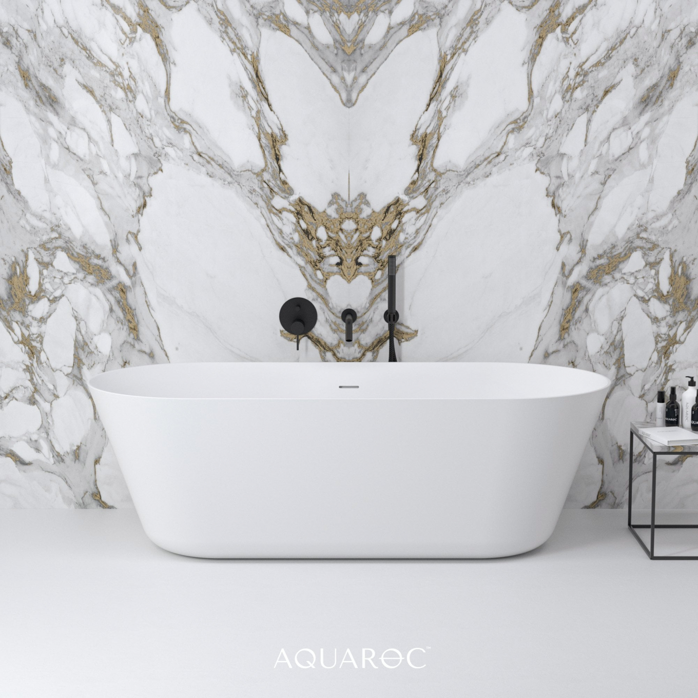 Aquarius Solid Surface Stone Resin Freestanding Bath 1700