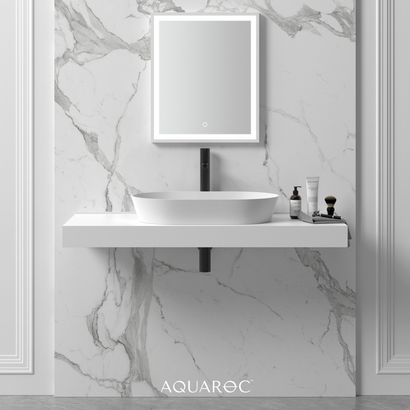 Aquarius Solid Surface Stone Resin Counter Top Basin 650