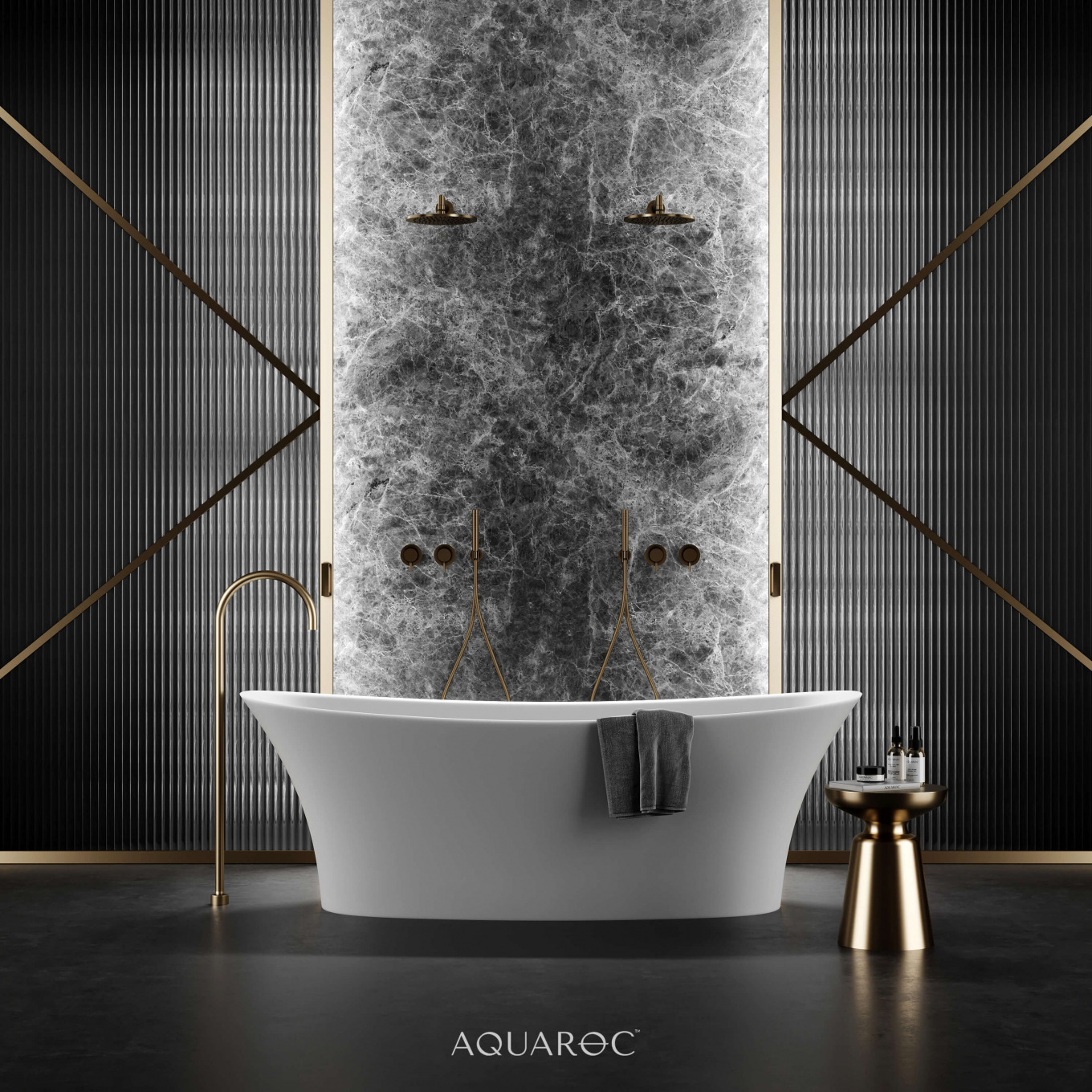 Mayfair Solid Surface Stone Resin Freestanding Bath 1700