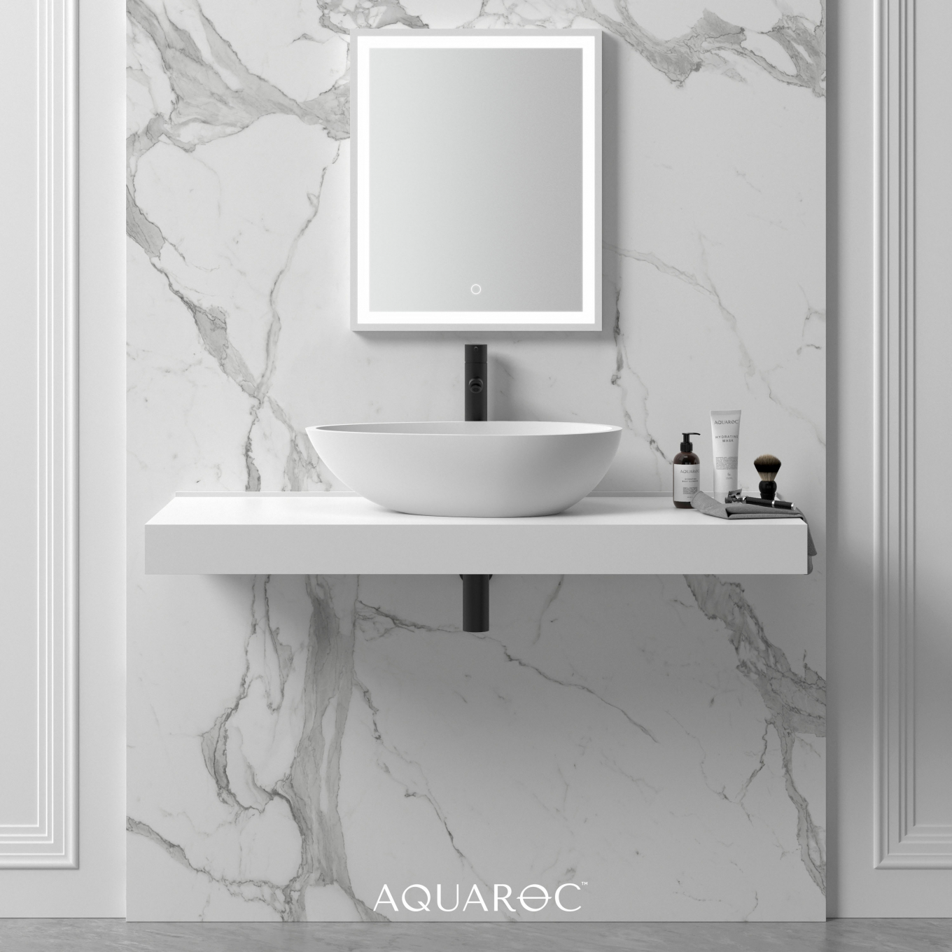 Uovo Solid Surface Stone Resin Counter Top Basin 600