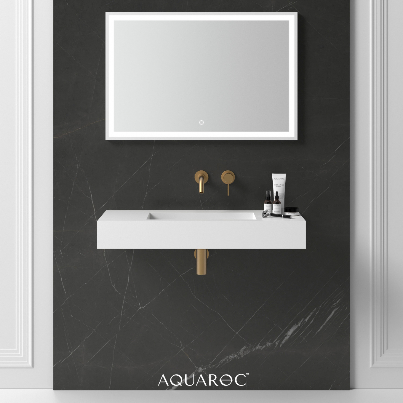 Fiora Solid Surface Stone Resin Wall Hung Basin 900