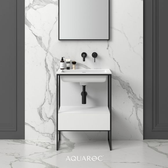 Niche Matte Black Frame Freestanding Bathroom Vanity Unit 600