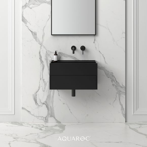 Nero Bathroom Vanity Unit Matte Black 600