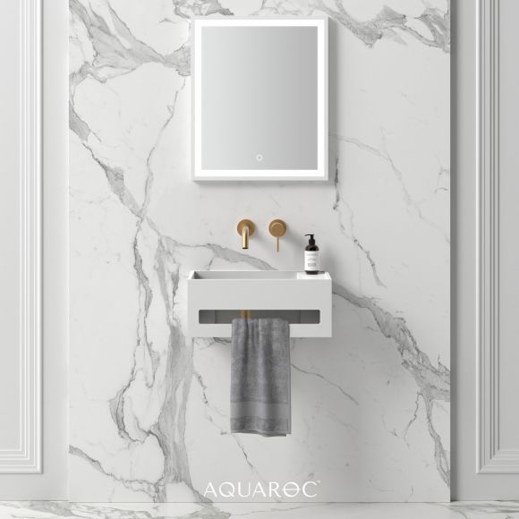 Flow Solid Surface Stone Resin Wall Hung Basin 500