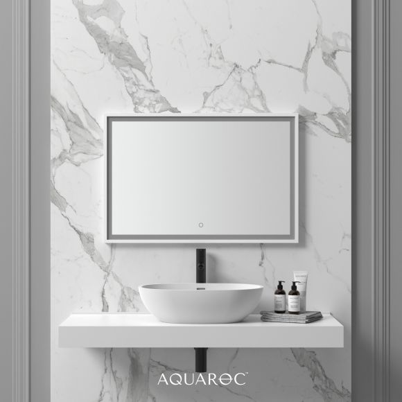 Allure Solid Surface Stone Resin Backlit & Demister Mirror 900