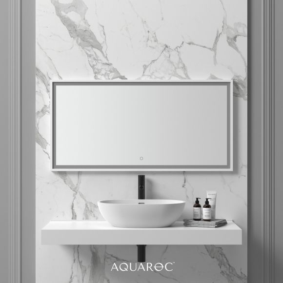 Allure Solid Surface Stone Resin Backlit & Demister Mirror 1200