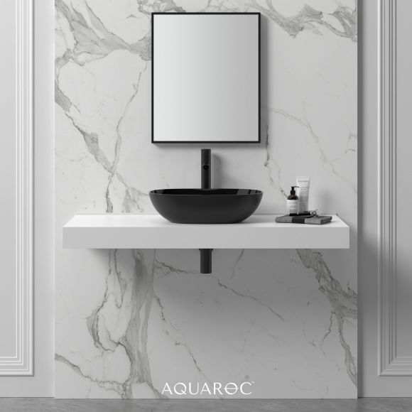 Florence Solid Surface Stone Resin Matte Black Counter Top Basin 500