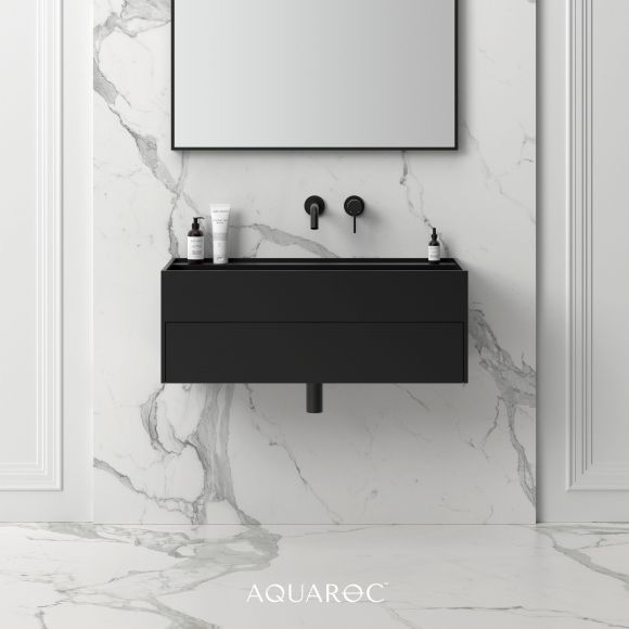 Nero Bathroom Vanity Unit Matte Black 900