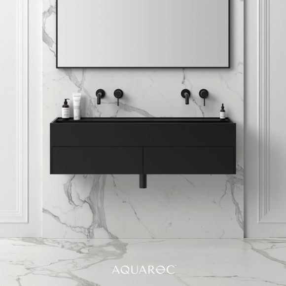 Nero Bathroom Double Vanity Unit Matte Black 1200