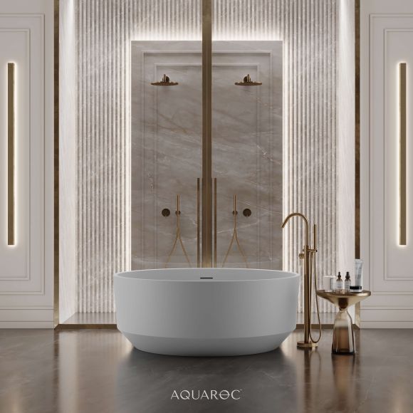 Bellagio Solid Surface Stone Resin Freestanding Round Bath D1350