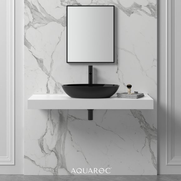 Zenith Solid Surface Stone Resin Matte Black Counter Top Basin 580