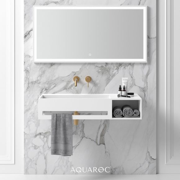 Quadra Solid Surface Stone Resin Wall Hung Basin 1000