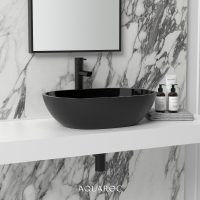 Enzo Solid Surface Stone Resin Matte Black Counter Top Basin 550
