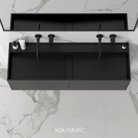 Nero Bathroom Double Vanity Unit Matte Black 1200