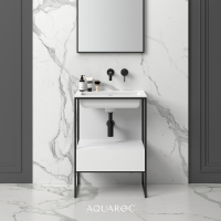 Niche Matte Black Frame Freestanding Bathroom Vanity Unit 600