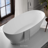 Empressa Solid Surface Stone Resin & Carrara Marble Base Freestanding Bath 1700