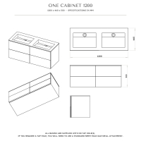 One Bathroom Double Vanity Unit Matte White 1200