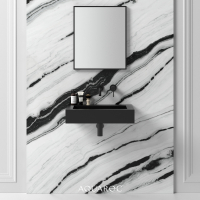 Fiora Solid Surface Stone Resin Matte Black Wall Hung Basin 600