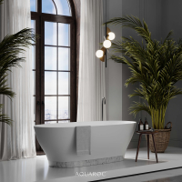 Empressa Solid Surface Stone Resin & Carrara Marble Base Freestanding Bath 1700