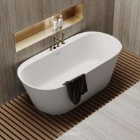 Invictus Stone Resin Back To Wall Freestanding Bath 1700