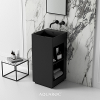 Kudos Solid Surface Stone Resin Freestanding Basin Matte Black 420