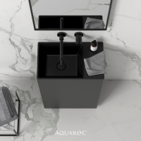 Ethos Solid Surface Stone Resin Freestanding Basin Matte Black 500