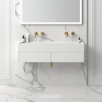 Nero Bathroom Double Vanity Unit Matte White 1200