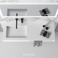 Fiora Solid Surface Stone Resin Wall Hung Basin 1200 Towel