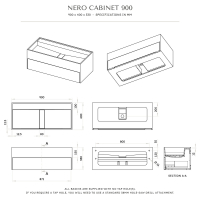 Nero Bathroom Vanity Unit Matte White 900