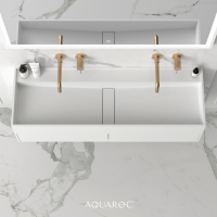 Nero Bathroom Double Vanity Unit Matte White 1200