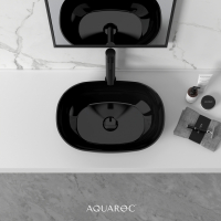Florence Solid Surface Stone Resin Matte Black Counter Top Basin 500