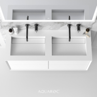 Puro Bathroom Double Vanity Unit Matte White 1200