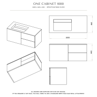 One Bathroom Vanity Unit Matte White 1000