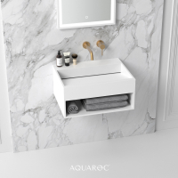 Quadra Solid Surface Stone Resin Wall Hung Basin 600