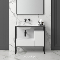 Niche Matte Black Frame Freestanding Bathroom Vanity Unit 900