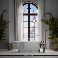 Empressa Solid Surface Stone Resin & Carrara Marble Base Freestanding Bath 1700