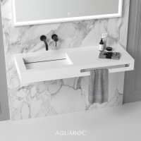Fiora Solid Surface Stone Resin Wall Hung Basin 1200 Towel