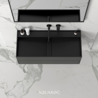Nero Bathroom Vanity Unit Matte Black 900