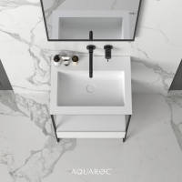 Niche Matte Black Frame Freestanding Bathroom Vanity Unit 600