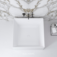 Firenze Solid Surface Stone Resin Freestanding Square Bath 1200
